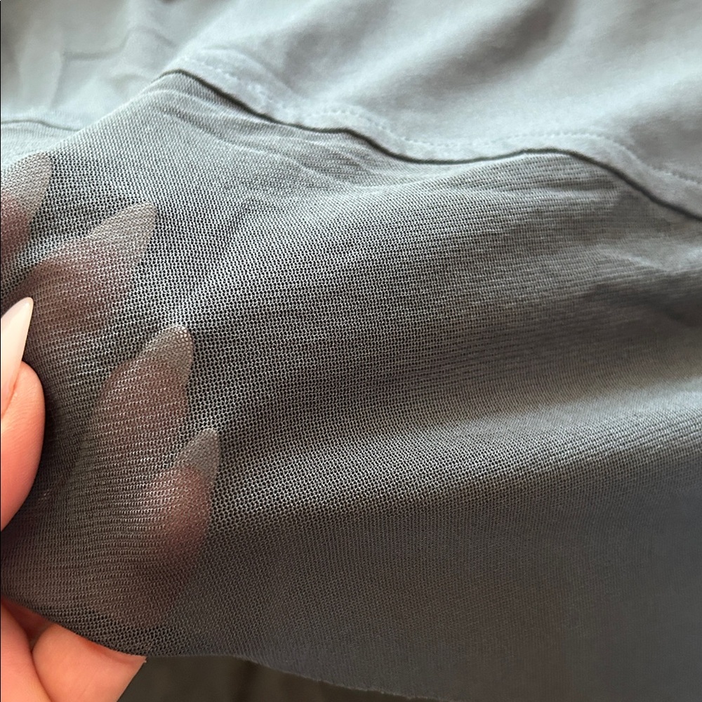 Eileen Fisher asymmetrical mesh hemline dress - Picture 8 of 11
